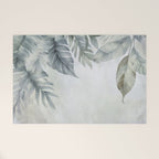 Calm Tropical Foliage Pastel Teal And Grey Welcome Mat Gallery Image 1