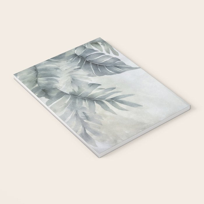 Calm Tropical Foliage Pastel Teal And Grey Notebook Gallery Image 3
