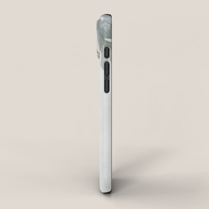 Calm Tropical Foliage Pastel Teal And Grey iPhone Case Gallery Image 2