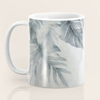 Calm Tropical Foliage Pastel Teal And Grey Coffee Mug Gallery Image 3