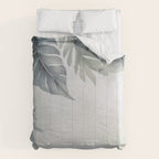 Calm Tropical Foliage Pastel Teal And Grey Comforter Gallery Image 6
