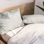 Calm Tropical Foliage Pastel Teal And Grey Pillow Sham Gallery Image 2