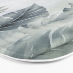 Calm Tropical Foliage Pastel Teal And Grey Bath Mat Gallery Image 3