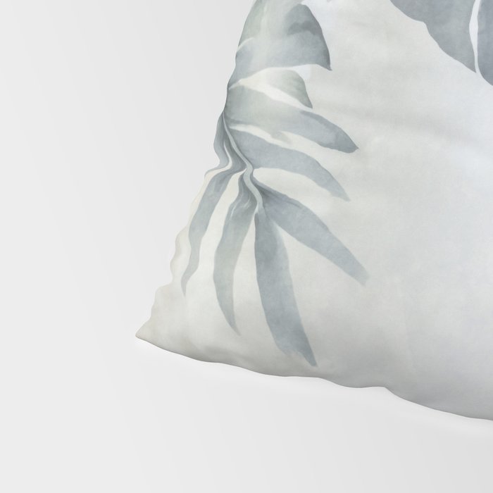 Calm Tropical Foliage Pastel Teal And Grey Pillow Sham Gallery Image 4