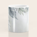 Calm Tropical Foliage Pastel Teal And Grey Coffee Mug Gallery Image 4