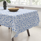 Small Trailing Block Print - Cobalt Blue White Tablecloth Gallery Image 3