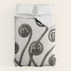 American Maiden-hair Fern fronds wonders of nature black and white photograph by Karl Blossfeldt Duvet Cover Gallery Image 6