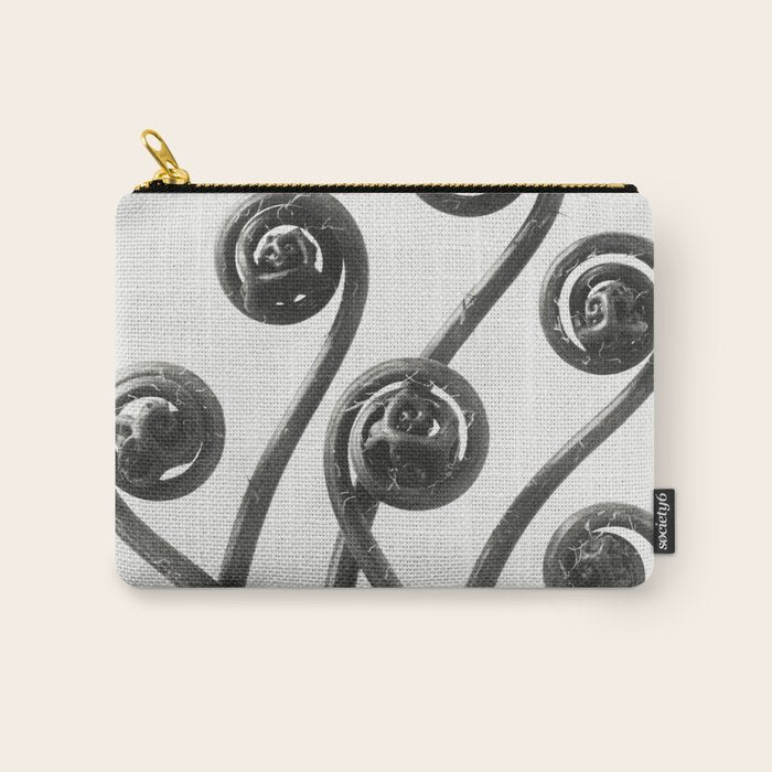 American Maiden-hair Fern fronds wonders of nature black and white photograph by Karl Blossfeldt Carry All Pouch Gallery Image 1