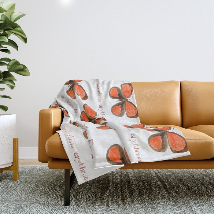 Butterfly - Euselasia erythraea Throw Blanket Gallery Image 1
