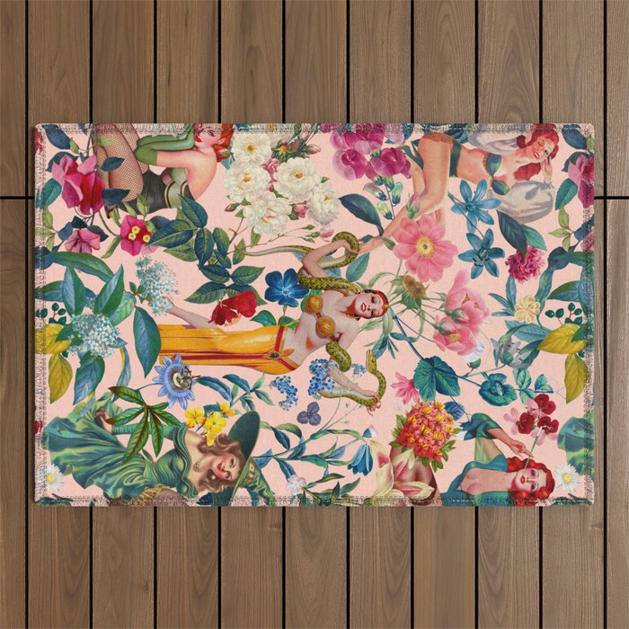 Floral and Pin-Up Girls V - II Outdoor Rug Gallery Image 1