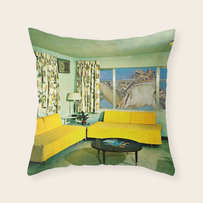 Our Neighbours the Frogs Throw Pillow Gallery Image 1