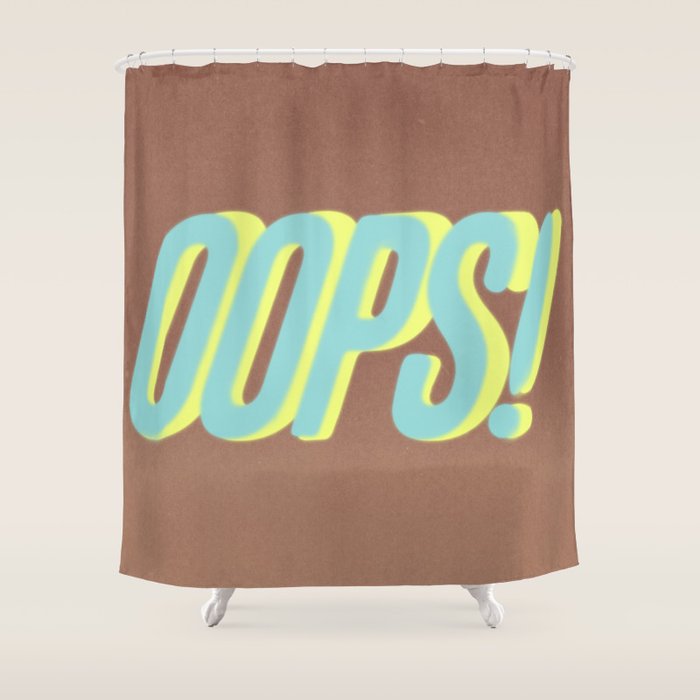 Oops Again Inspired by PANTONE 17 1230 Mocha Mousse Shower Curtain Gallery Image 1