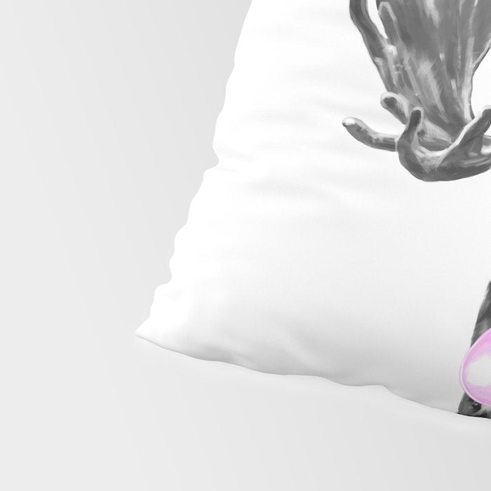 Bubble Gum Moose in Black and White Pillow Sham Gallery Image 4