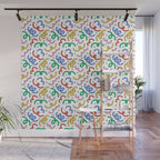 Colorful abstract fun line doodle pattern Wall Mural Gallery Image 1