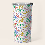 Colorful abstract fun line doodle pattern Travel Mug Gallery Image 2