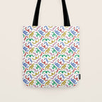 Colorful abstract fun line doodle pattern Tote Bag Gallery Image 1