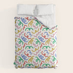 Colorful abstract fun line doodle pattern Comforter Gallery Image 6