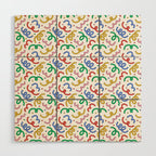 Colorful abstract fun line doodle pattern Wood Wall Art Gallery Image 1