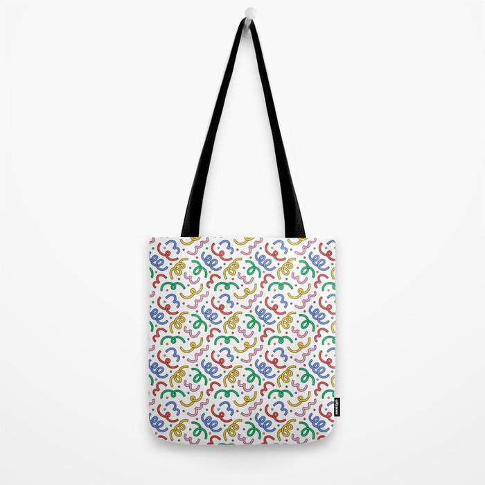 Colorful abstract fun line doodle pattern Tote Bag Gallery Image 2