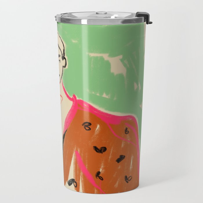 WOMAN IN A TERRACOTTA DRESS Travel Mug Gallery Image 2