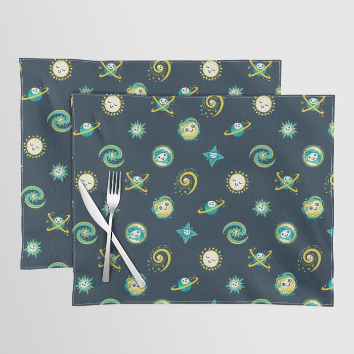 Pastel space pattern - dark Placemat Gallery Image 1