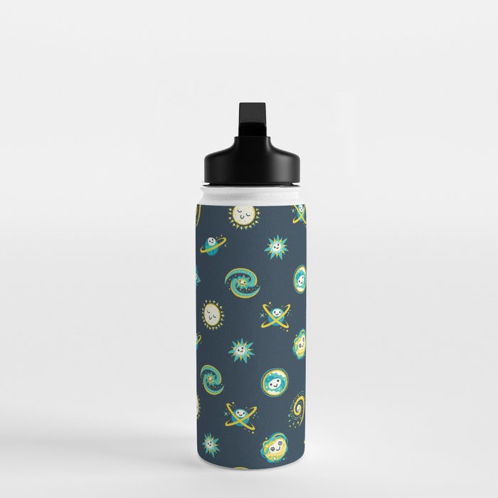 Pastel space pattern - dark Water Bottle Gallery Image 3