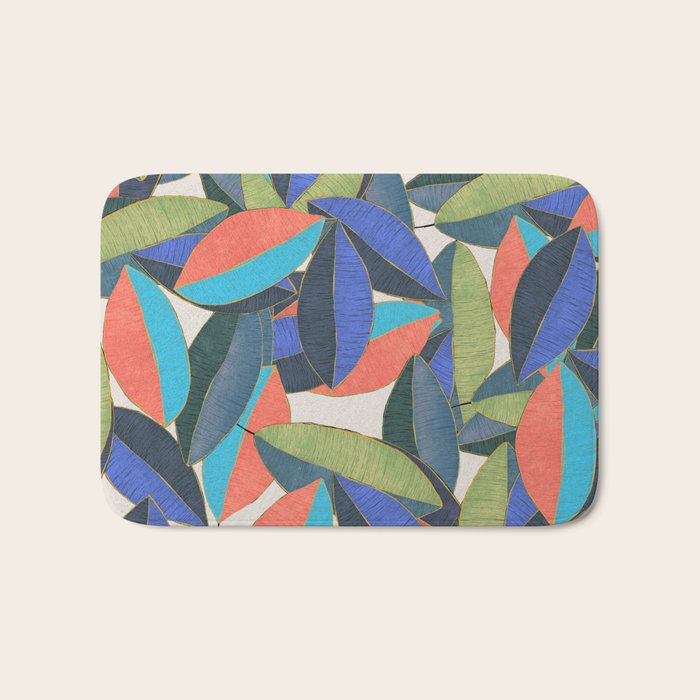 Tropical Ficus leaves #botanic Bath Mat Gallery Image 1