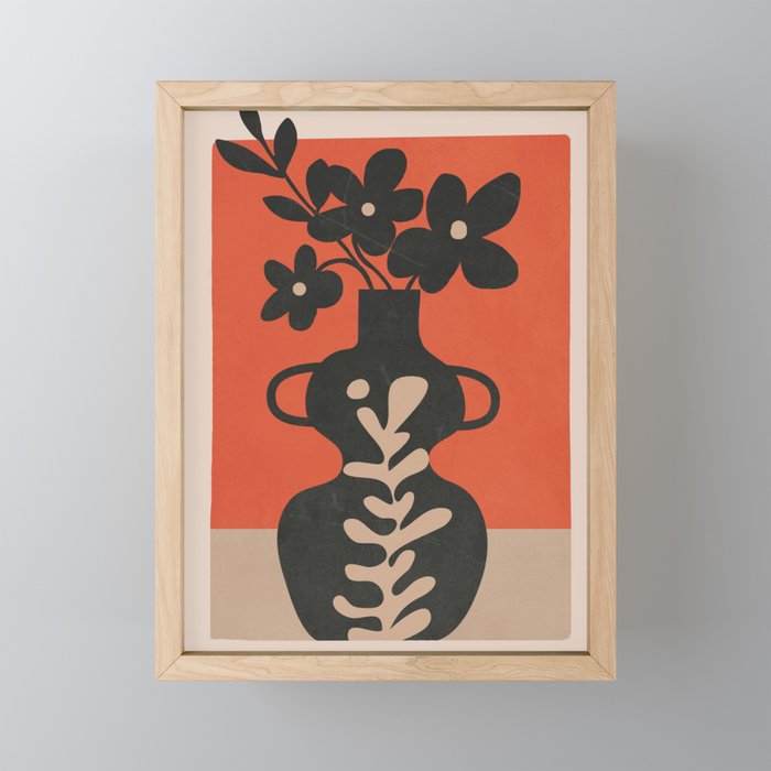 Floral Silhouette 5 Mini Art Print Gallery Image 1