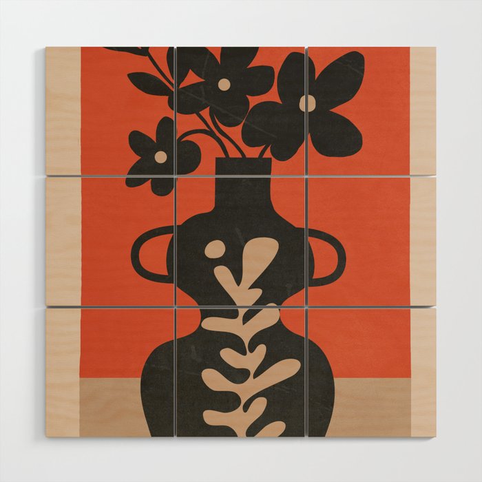 Floral Silhouette 5 Wood Wall Art Gallery Image 1