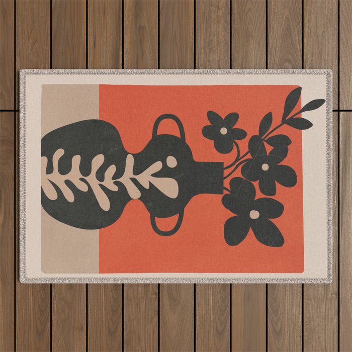 Floral Silhouette 5 Outdoor Rug Gallery Image 1