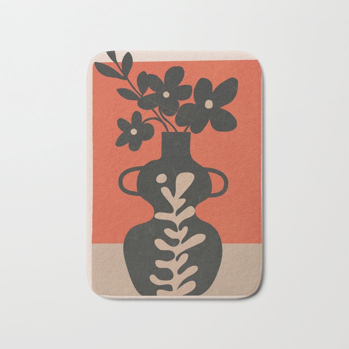 Floral Silhouette 5 Bath Mat Gallery Image 1