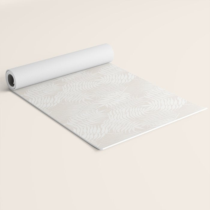 Palm Leaves . Neutral Yoga Mat Gallery Image 2