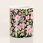 Retro vintage pink daisies pattern  Coffee Mug Gallery Image 4