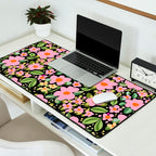 Retro vintage pink daisies pattern  Desk Mat Gallery Image 2