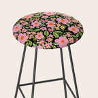 Retro vintage pink daisies pattern  Stool Gallery Image 2