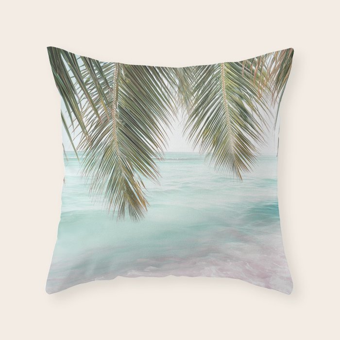 Tropical Escape - Palm Beach Wall Art Print Throw Pillow Gallery Image 1