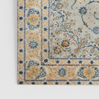 Art Deco Antique Kashan Powder Blue & Pale Gold Poster Gallery Image 3