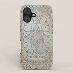 Art Deco Antique Kashan Powder Blue & Pale Gold iPhone Case Gallery Image 1