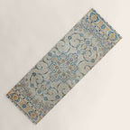 Art Deco Antique Kashan Powder Blue & Pale Gold Yoga Mat Gallery Image 1