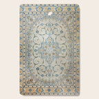 Art Deco Antique Kashan Powder Blue & Pale Gold Cutting Board Gallery Image 1