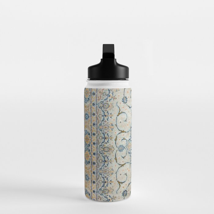 Art Deco Antique Kashan Powder Blue & Pale Gold Water Bottle Gallery Image 3