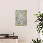 Art Deco Antique Kashan Powder Blue & Pale Gold Poster Gallery Image 2