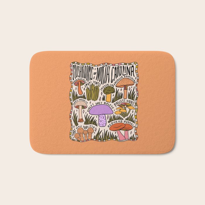 Mushrooms of North Carolina Bath Mat Gallery Image 1
