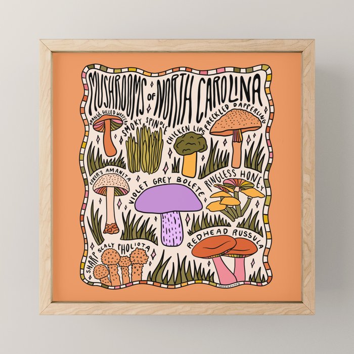 Mushrooms of North Carolina Mini Art Print Gallery Image 1
