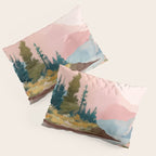 Pastel Mountain Lake Pillow Sham Gallery Image 3
