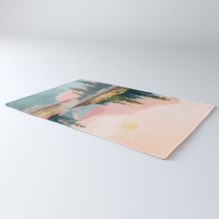 Pastel Mountain Lake Rug Gallery Image 3