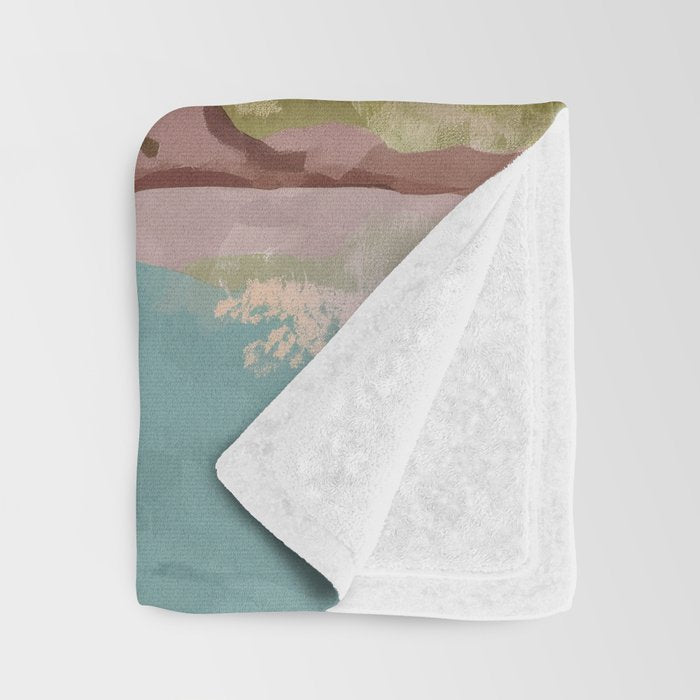 Pastel Mountain Lake Throw Blanket Gallery Image 3