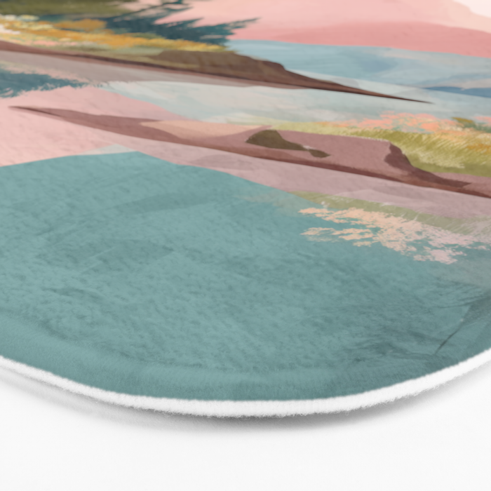 Pastel Mountain Lake Bath Mat Gallery Image 3