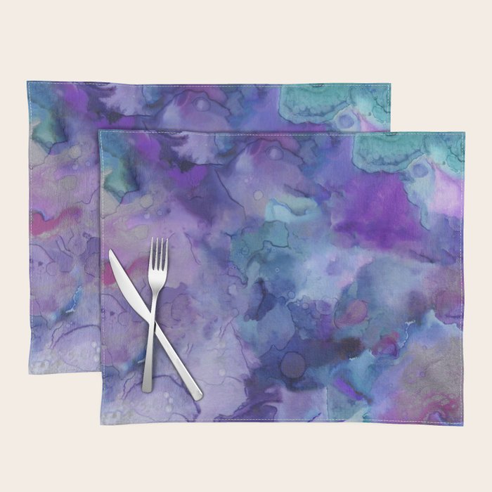 Abstract Colorful Purple Watercolor Placemat Gallery Image 1