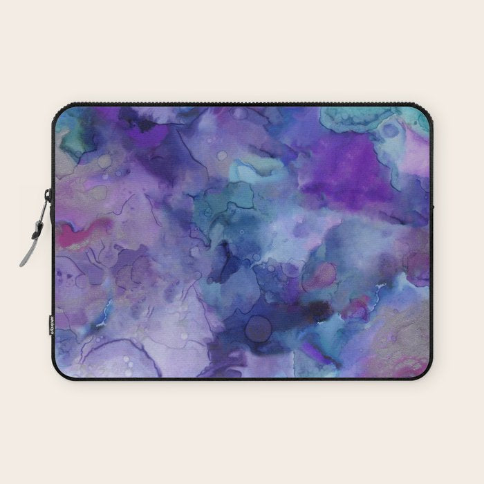 Abstract Colorful Purple Watercolor Laptop Sleeve Gallery Image 1